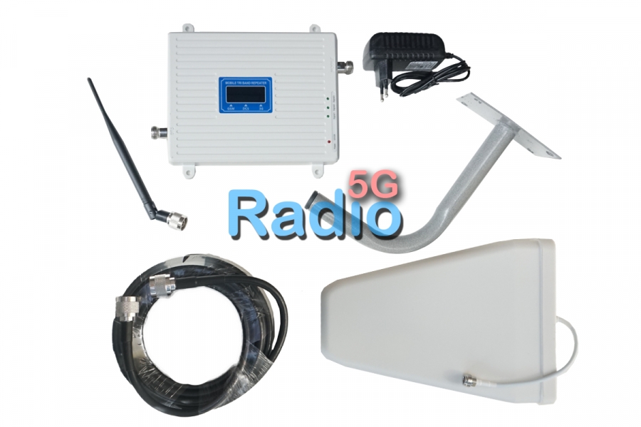 Комплект для усиления сотовой связи GSM/DCS/3G (900/1800/2100 МГц/200 кв.м.)