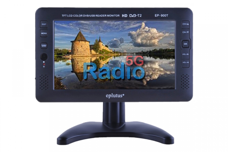 Автомобильный портативный телевизор с DVB-T2 9“ Eplutus EP-900T