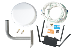 Комплект оборудования для доступа к интернету (MIMO антенна, роутер, кабельные сборки, разъемы, кронштейн)