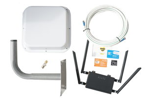 Комплект оборудования для доступа к интернету (антенна, роутер, кабельная сборка, разъем, кронштейн)